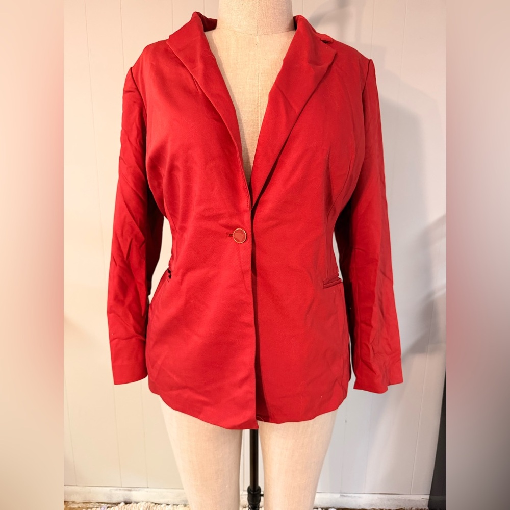 Lane Bryant Vibrant Brick Red Blazer